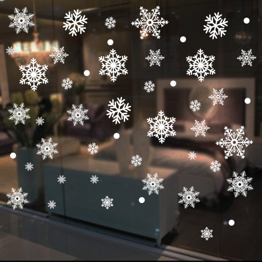 Snowflake Window Decal - Stiker kepingan salju Natal PVC 30