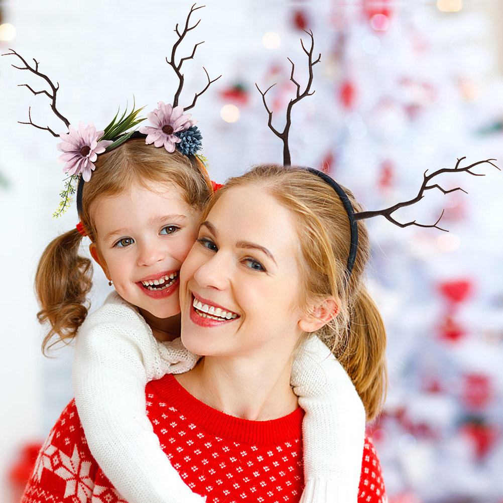 Reindeer Antlers Headband - 16Pcs Bando Tanduk Rusa Natal, Cabang