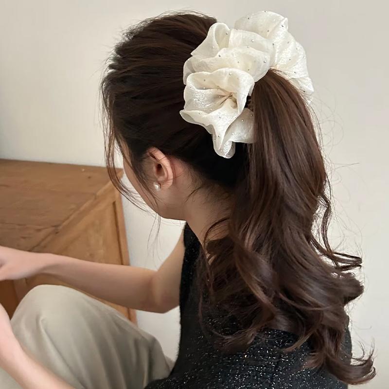 Ribbon Bow Gift - Klip Bunga Elegan Resin Pita Jala