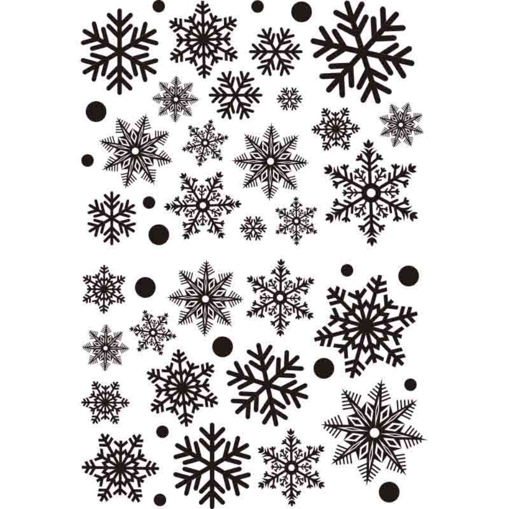 Snowflake Window Decal - 30 Buah Stiker Kepingan Salju Natal