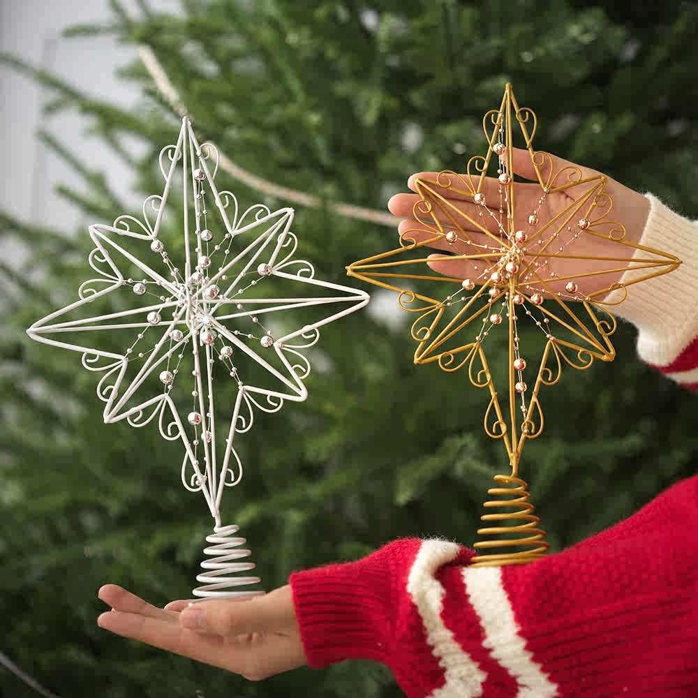 Star Tree Topper - Lampu Led kreatif 12.6 inci dekorasi