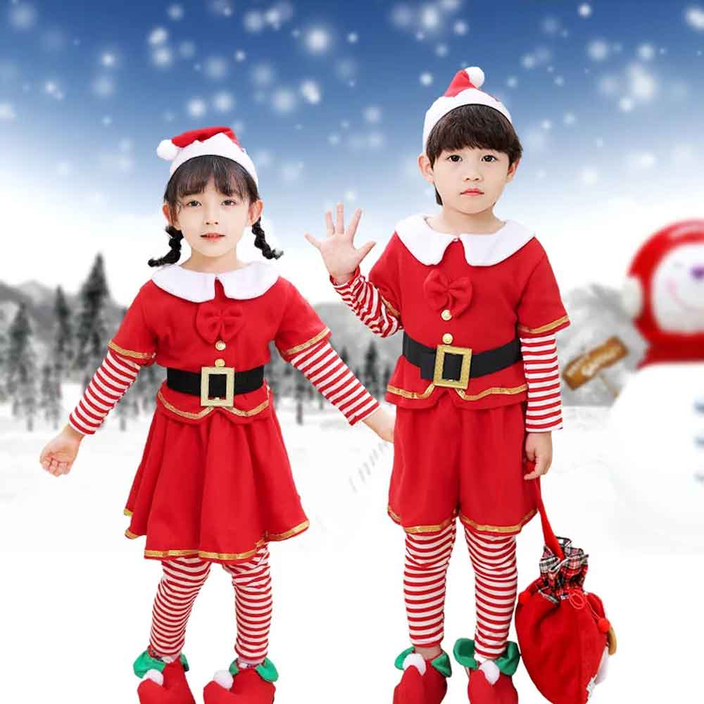Elf Costume Christmas - Set Elf Natal Anak-Anak - Kostum