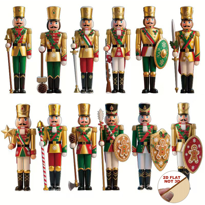 Nutcracker Figurine - Ornamen Natal Nutcracker Kayu 2D Datar