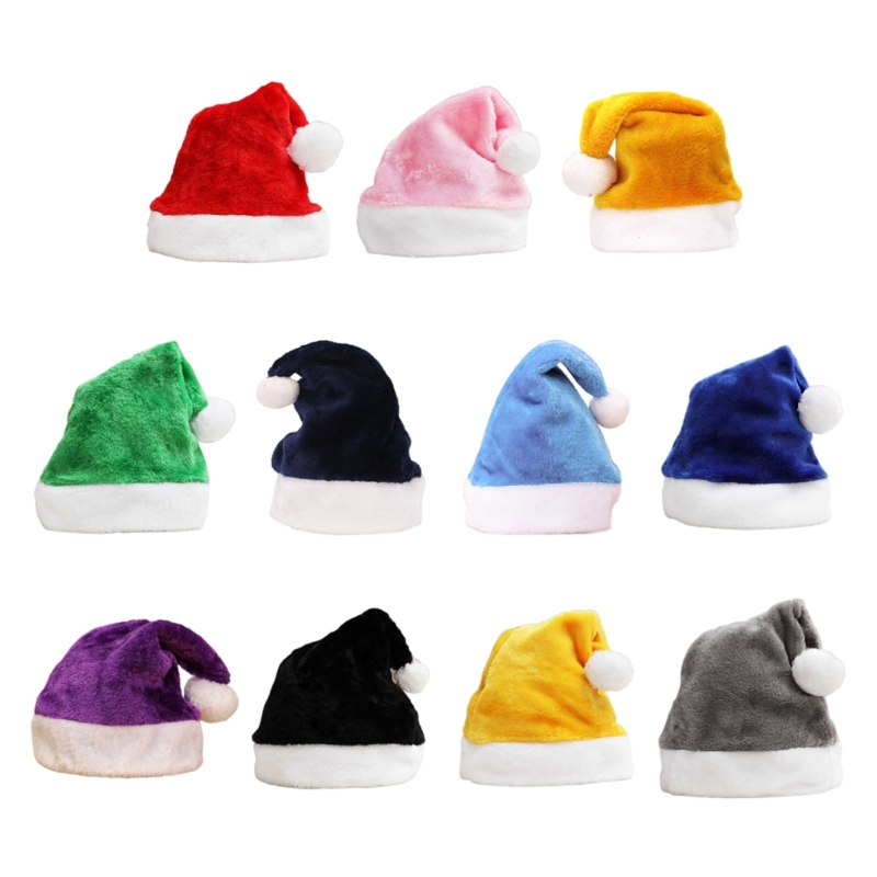 Santa Hat Plush - X90F Karnaval Santa Claus Beanie Tebal