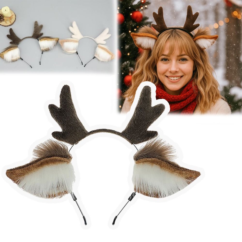 Reindeer Antlers Headband - Headband Tanduk Rusa Imut untuk Pesta,
