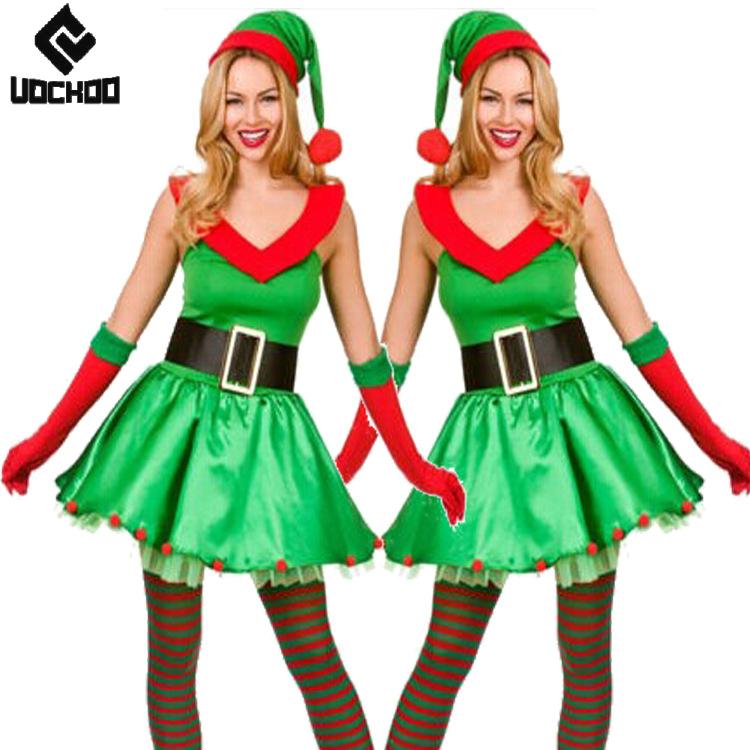 Elf Costume Christmas - Kostum Cosplay Pohon Natal Setelan Gaun
