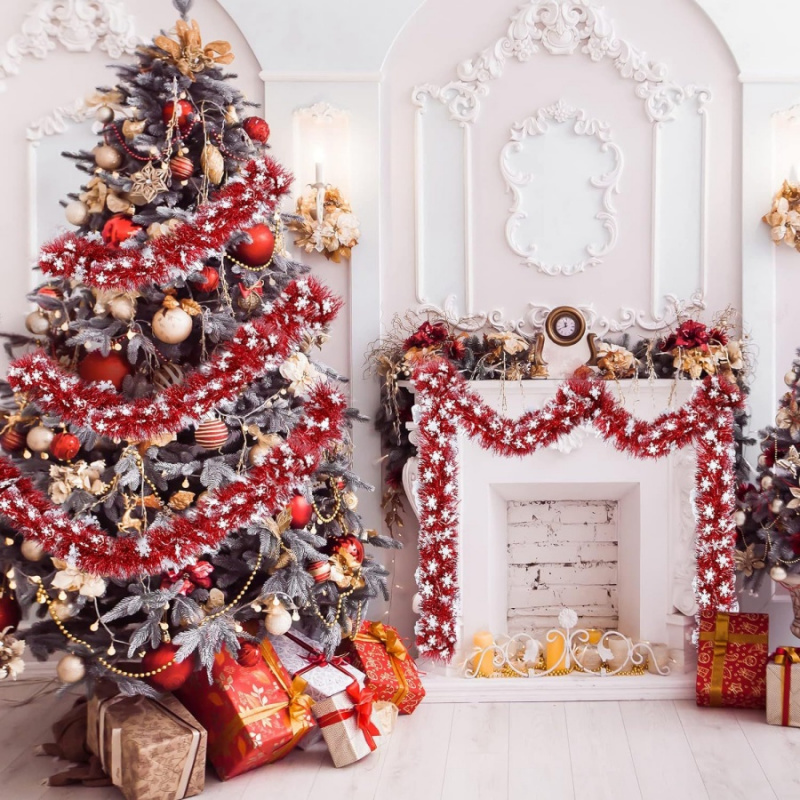 Tinsel Garland Decoration - 1 Buah Hiasan Natal Bentuk Kepingan