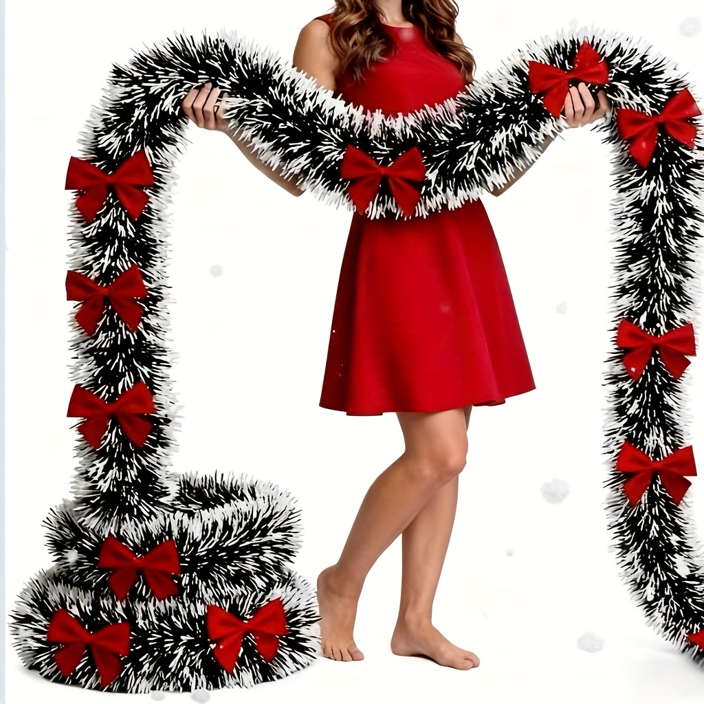 Christmas Wreath Fake - Karangan Natal Buatan dengan Hiasan Tinsel