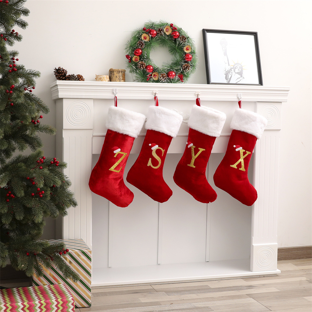 Christmas Stocking Hanging - Tas Hadiah Natal Berbentuk Huruf Alfabet
