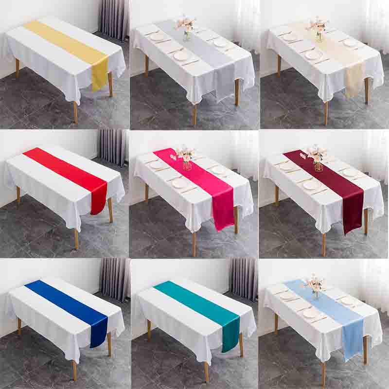 Christmas Table Runner - 12X108 Inci Satin Meja Pernikahan Pelari