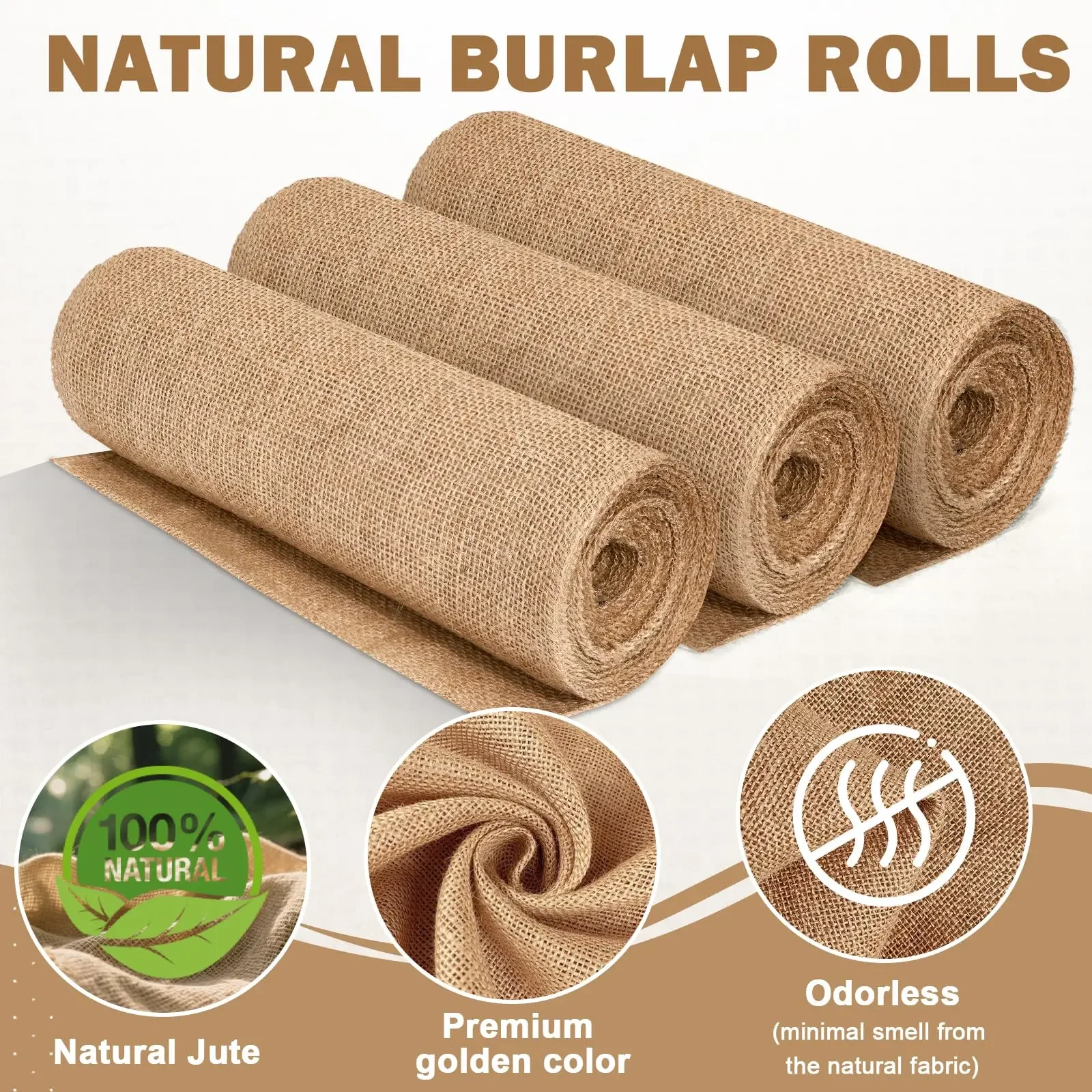 Christmas Table Runner - Gulungan Kain Goni Beige Desain Baru