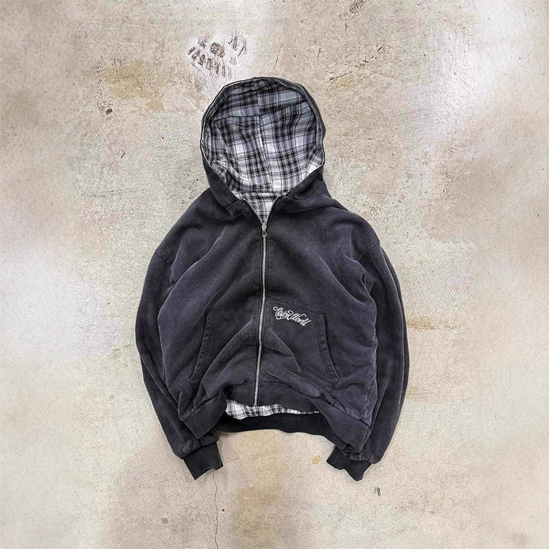 Christmas Throw Blanket - Hoodie Sweatshirt Plaid Reversible Retro Amerika
