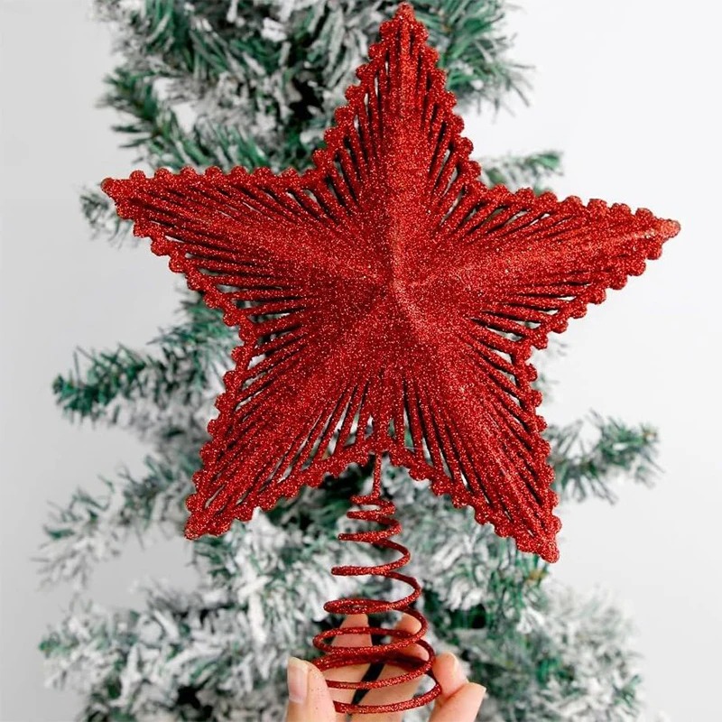 Hiasan atas pohon Natal Glitte - Star Tree Topper ulasan dan harga