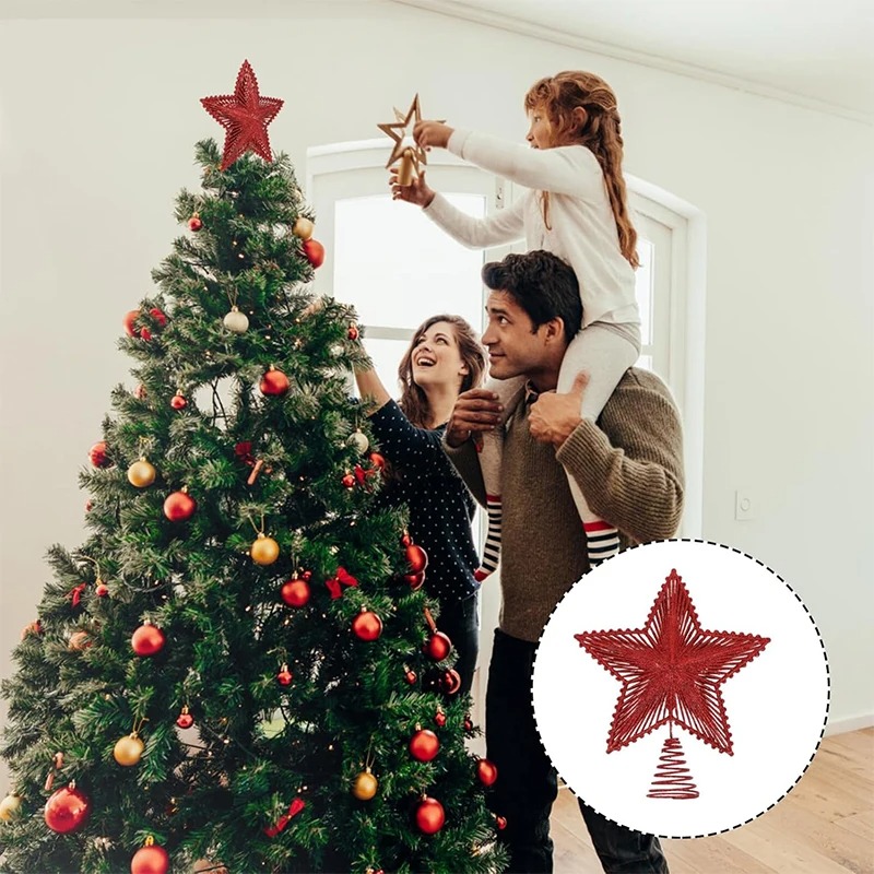Hiasan atas pohon Natal Glitte - Star Tree Topper ulasan dan harga