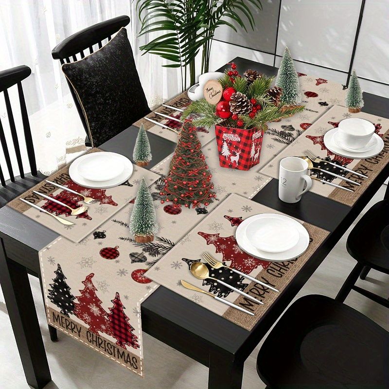 Set Alas Meja Natal Gaya Ameri - Christmas Table Runner ulasan dan harga