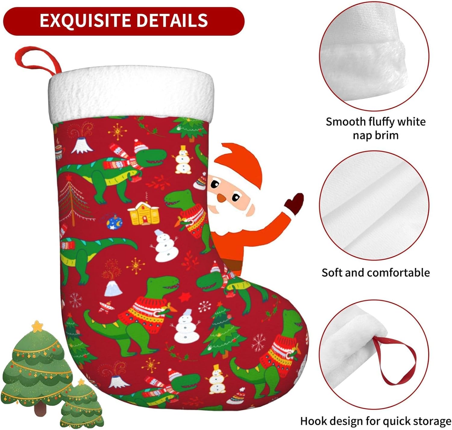 Stoking Natal Dinosaurus Natal - Christmas Stocking Hanging ulasan dan harga