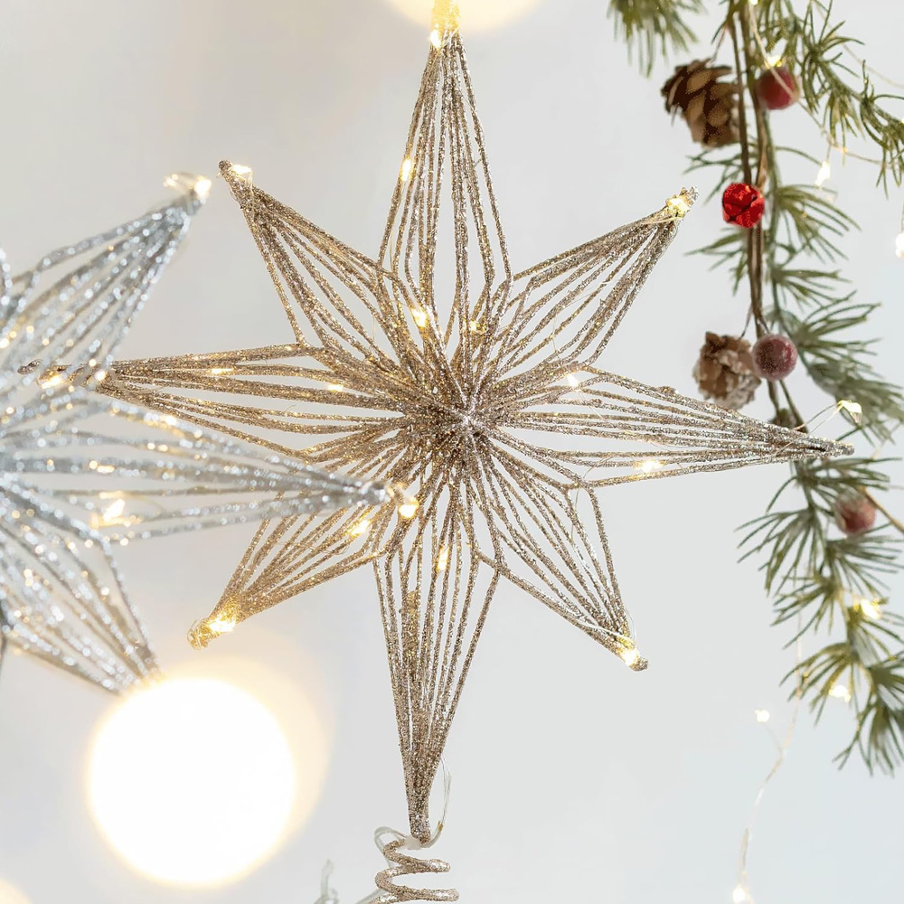 Hiasan Puncak Pohon Natal LED  - Star Tree Topper ulasan dan harga