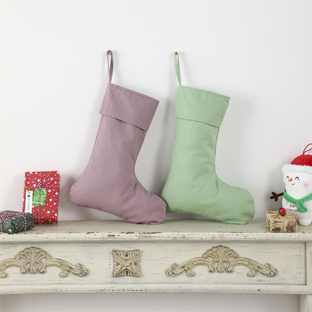 Kaus kaki Linen Natal perapian - Christmas Stocking Hanging ulasan dan harga