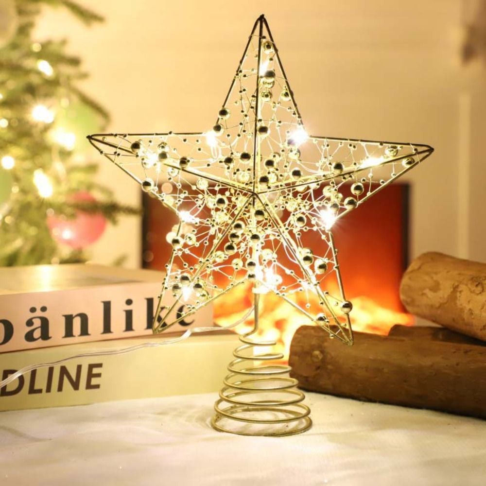 Emas/Perak LED Puncak Pohon Na - Star Tree Topper ulasan dan harga