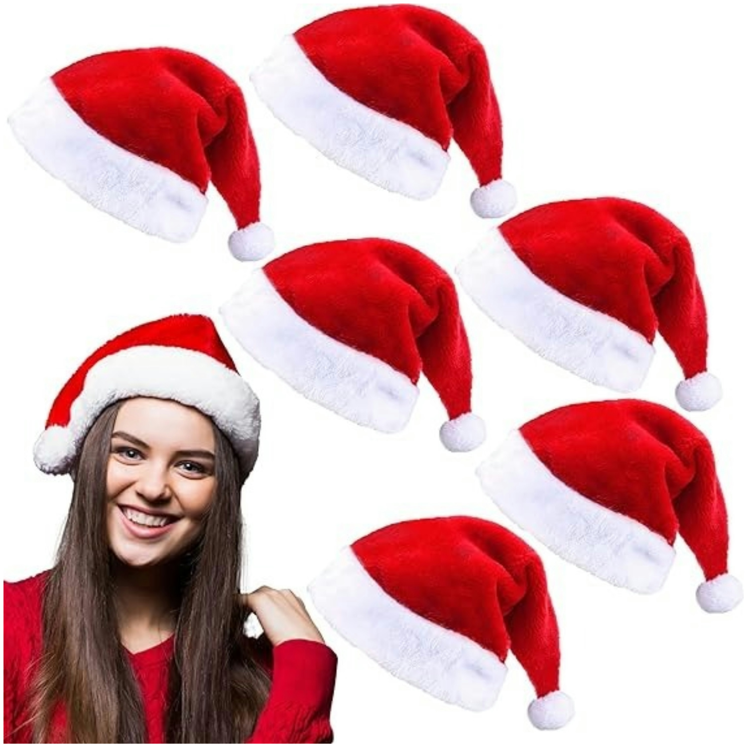 Set topi Santa berbulu, dengan - Santa Hat Plush ulasan dan harga