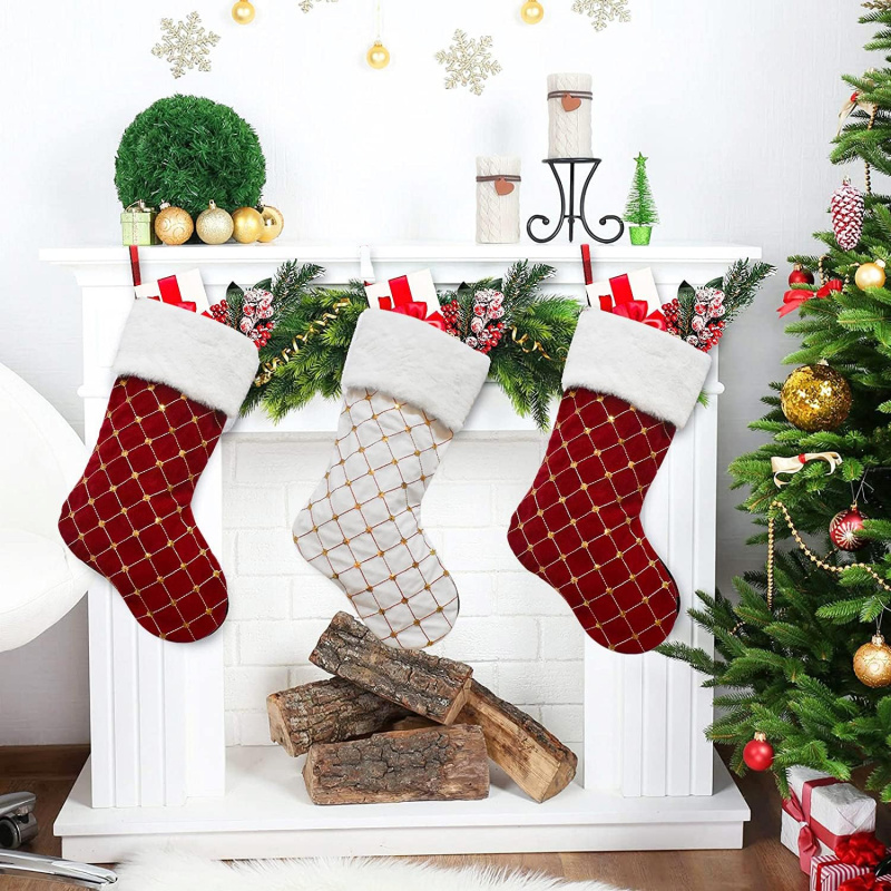 Kaus Kaki Natal Bulu Imitasi L - Christmas Stocking Hanging ulasan dan harga