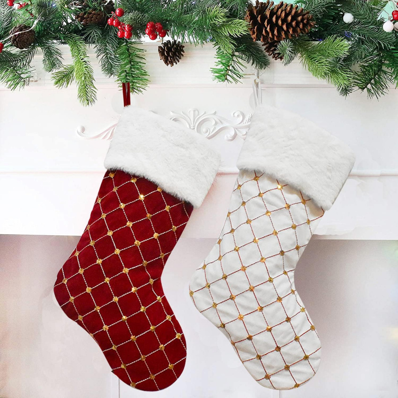 Kaus Kaki Natal Bulu Imitasi L - Christmas Stocking Hanging ulasan dan harga