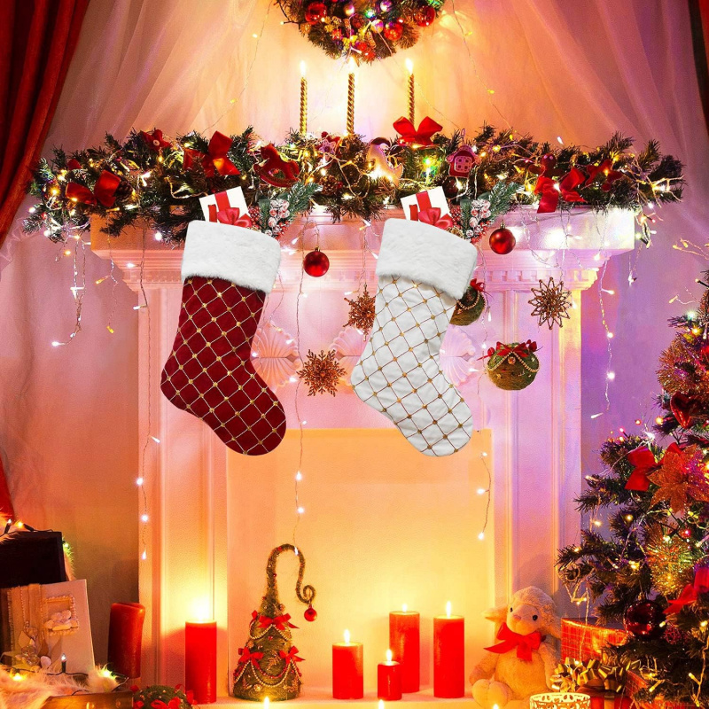 Kaus Kaki Natal Bulu Imitasi L - Christmas Stocking Hanging ulasan dan harga