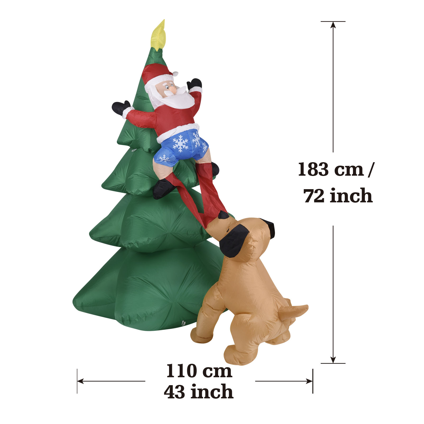 Anjing Tiup Natal dengan Santa - Christmas Lights Outdoor ulasan dan harga