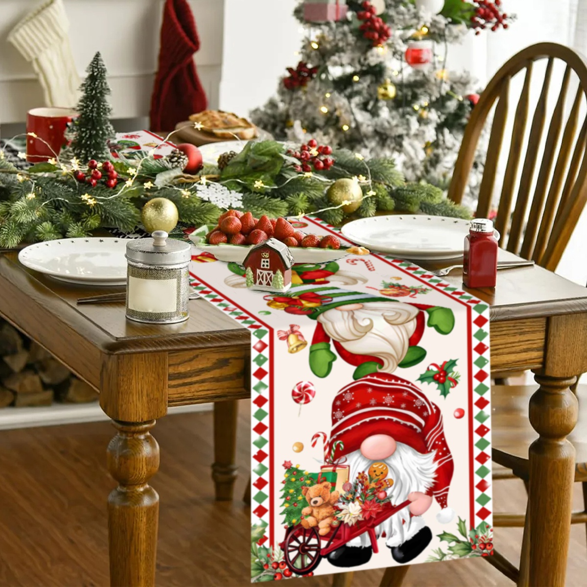 Taplak Meja Natal Bendera Meja - Christmas Table Runner ulasan dan harga