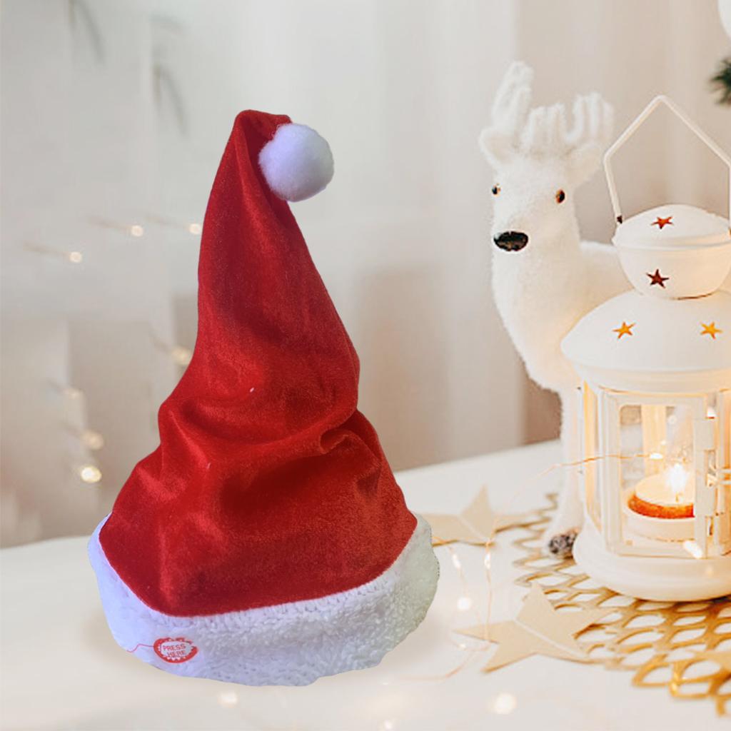 Topi Santa menari bernyanyi, d - Santa Hat Plush ulasan dan harga