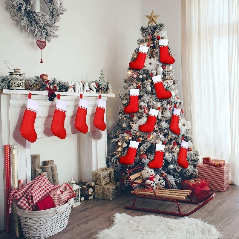 Stoking Natal Berlapis Emas Du - Christmas Stocking Hanging ulasan dan harga