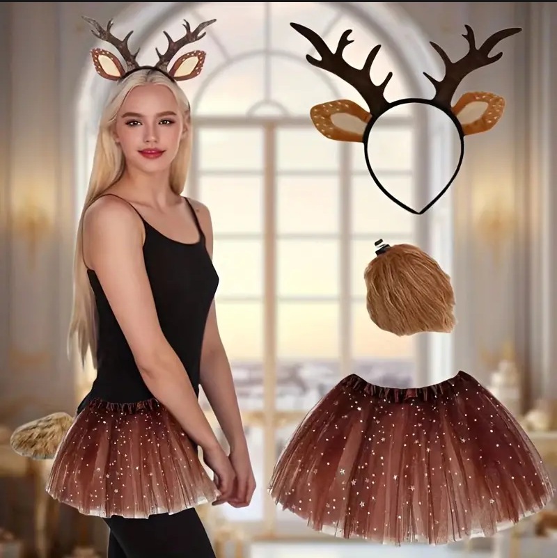 Set Kostum Rusa Tutu dengan Ik - Reindeer Antlers Headband ulasan dan harga