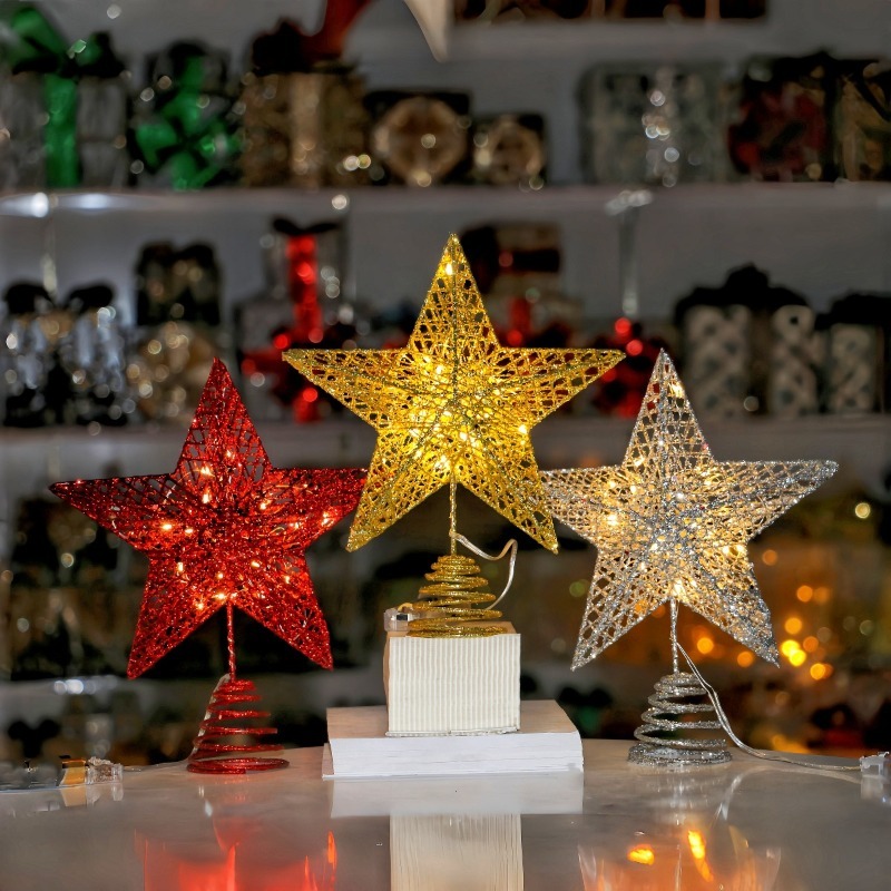 Hiasan Puncak Pohon Natal Bint - Star Tree Topper ulasan dan harga