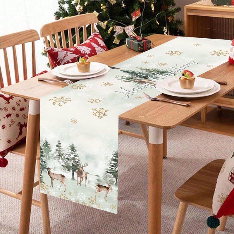 Taplak Meja Natal Dekorasi Sel - Christmas Table Runner ulasan dan harga