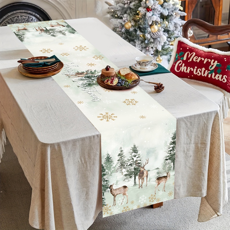 Taplak Meja Natal Dekorasi Sel - Christmas Table Runner ulasan dan harga
