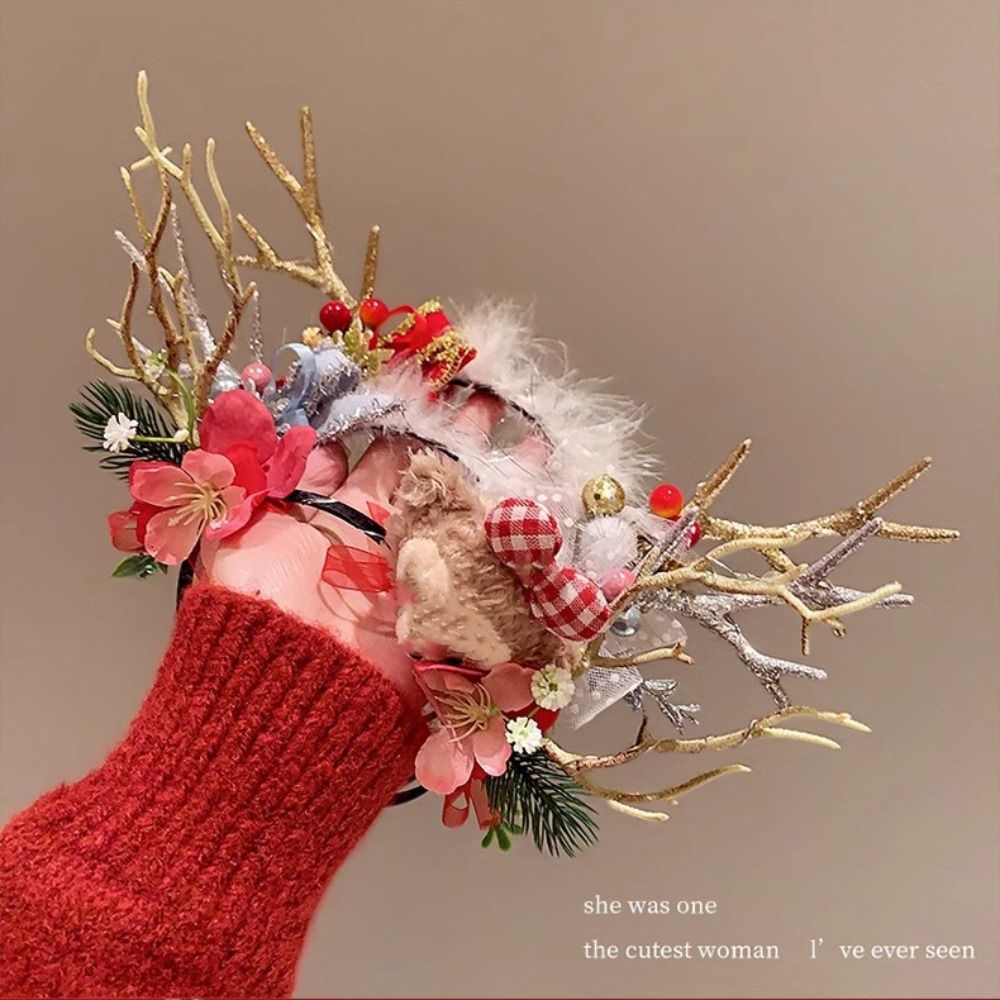 Headband Natal LED Mewah denga - Reindeer Antlers Headband ulasan dan harga