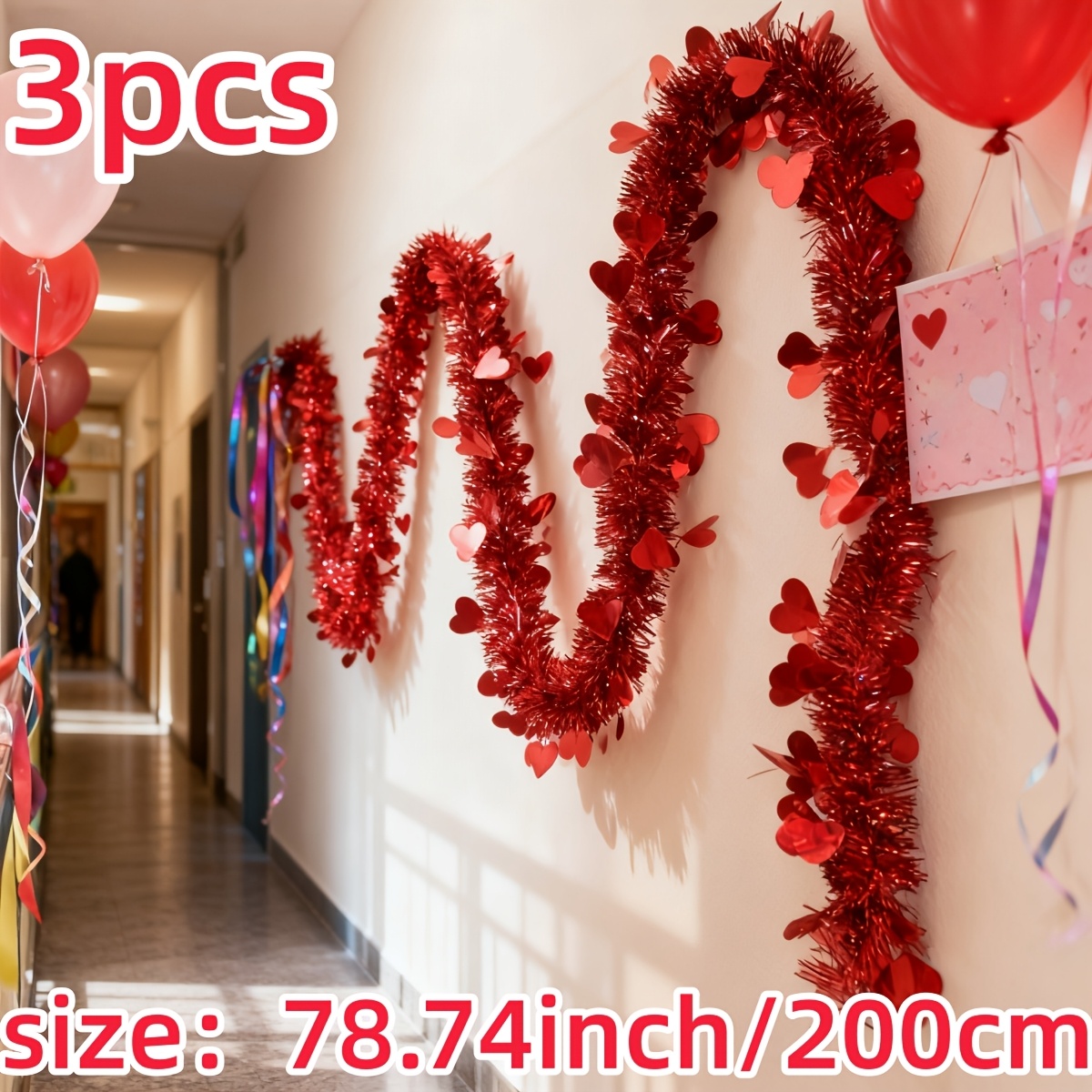 3 Buah Karangan Bunga Plastik  - Tinsel Garland Decoration ulasan dan harga