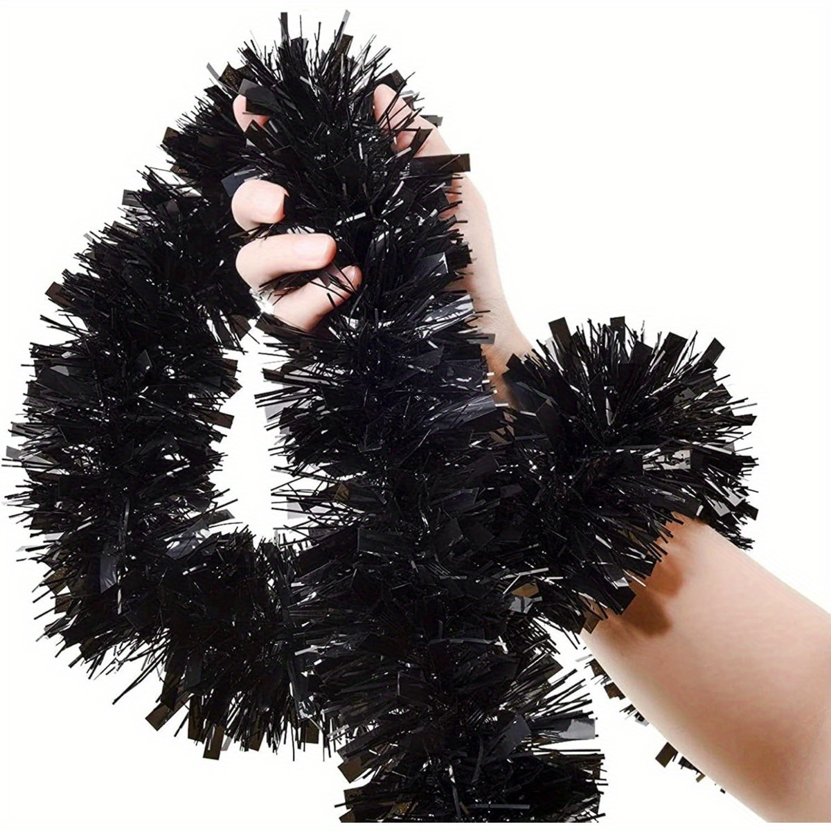 1 buah Garland Tinsel Hitam Me - Tinsel Garland Decoration ulasan dan harga