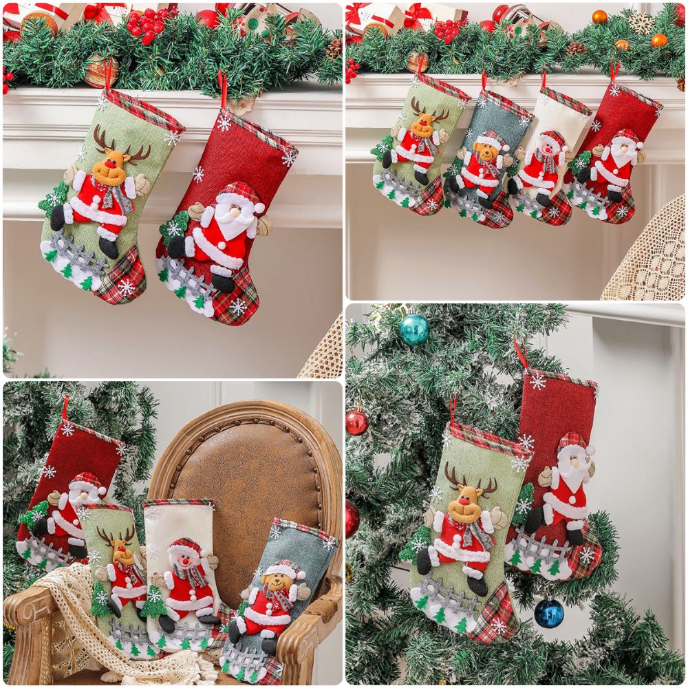 Kaus Kaki Natal Multiwarna den - Christmas Stocking Hanging ulasan dan harga