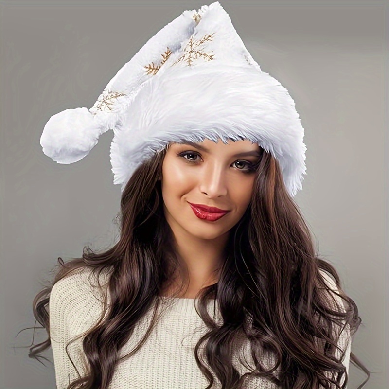Topi Santa Bulu Putih Berhias  - Santa Hat Plush ulasan dan harga