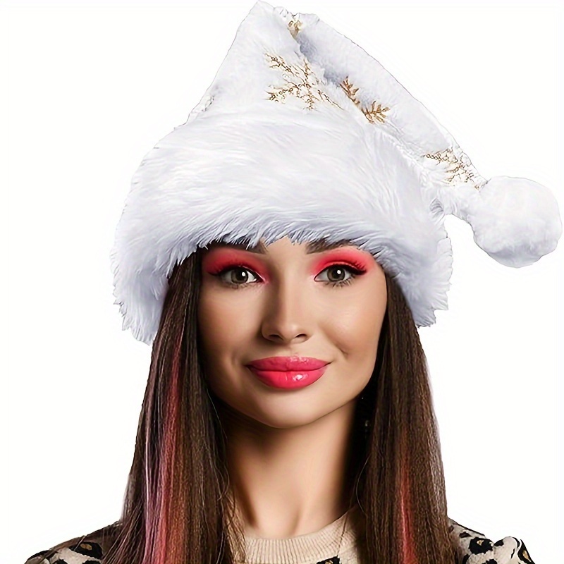 Topi Santa Bulu Putih Berhias  - Santa Hat Plush ulasan dan harga