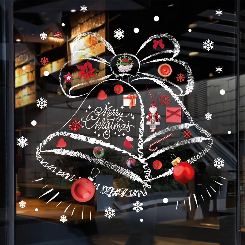 Stiker Natal Stiker Pohon Salj - Snowflake Window Decal ulasan dan harga