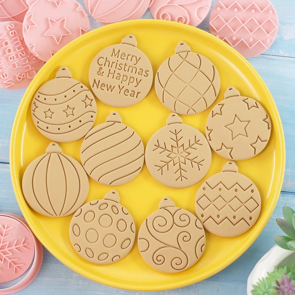 11Pcs Set Cetakan Kue Natal 3D - Ornament Ball Set ulasan dan harga