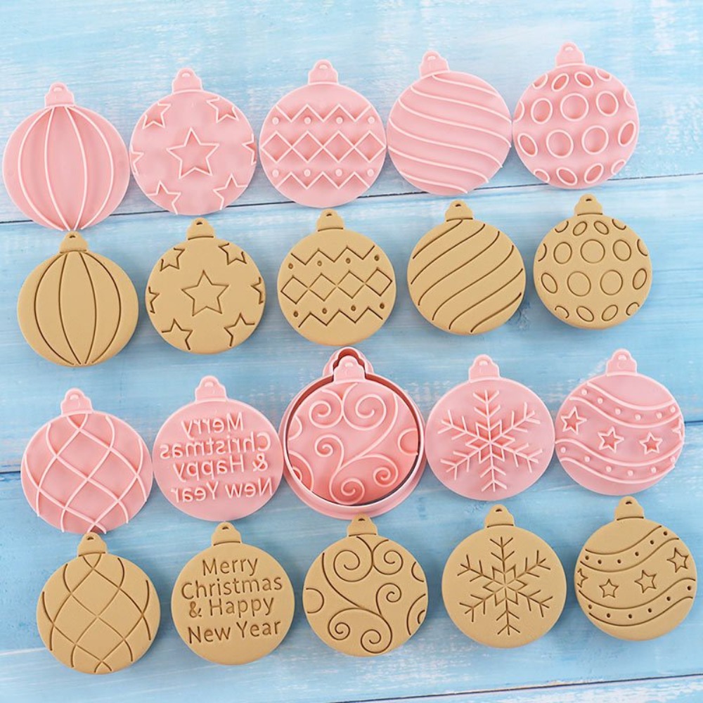 11Pcs Set Cetakan Kue Natal 3D - Ornament Ball Set ulasan dan harga