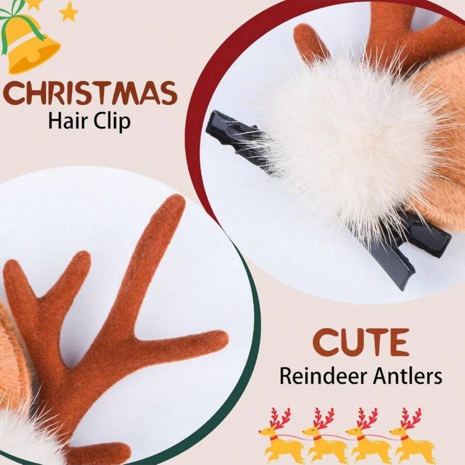 2 Buah Jepit Rambut Tanduk Rus - Reindeer Antlers Headband ulasan dan harga