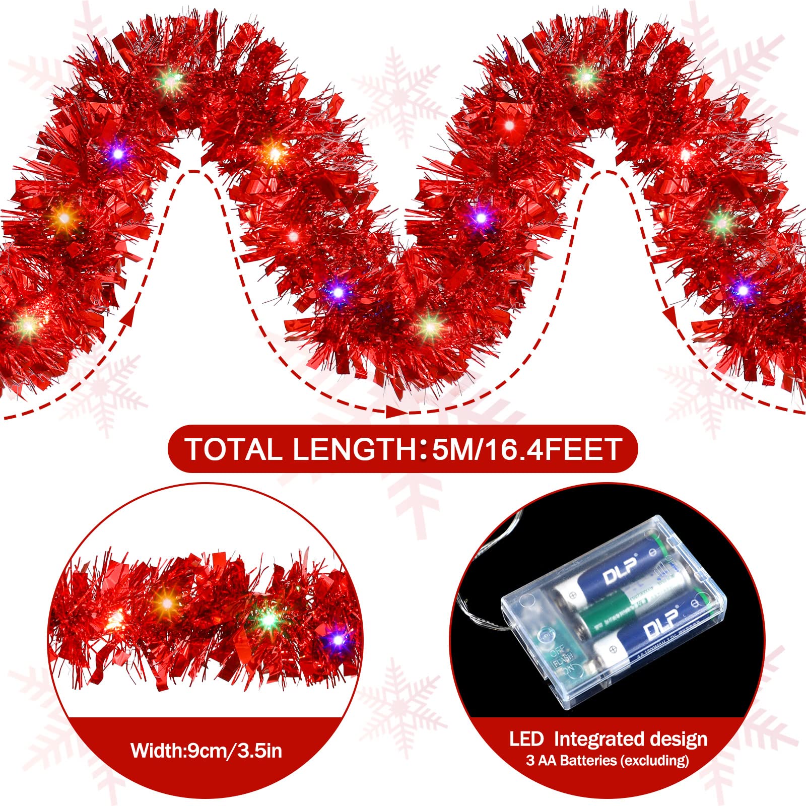 1/3 Buah Dekorasi Karangan Bun - Tinsel Garland Decoration ulasan dan harga