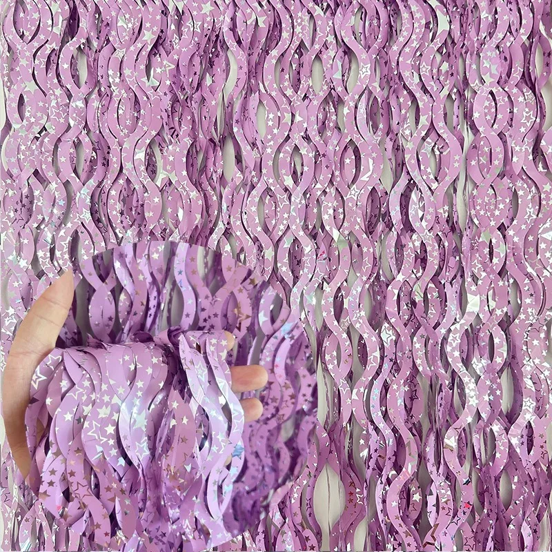 1x2m bintang warna-warni hujan - Tinsel Garland Decoration ulasan dan harga