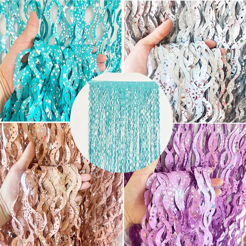 1x2m bintang warna-warni hujan - Tinsel Garland Decoration ulasan dan harga