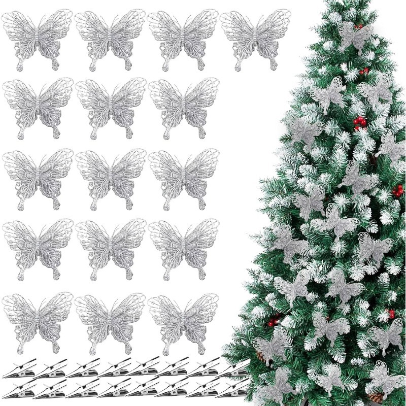 Klip Kupu-kupu Berongga Berkil - Christmas Wreath Fake ulasan dan harga