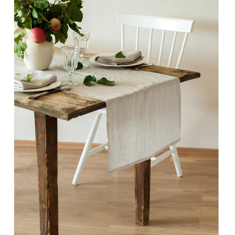 Taplak Meja Linen 100% Stone W - Christmas Table Runner ulasan dan harga